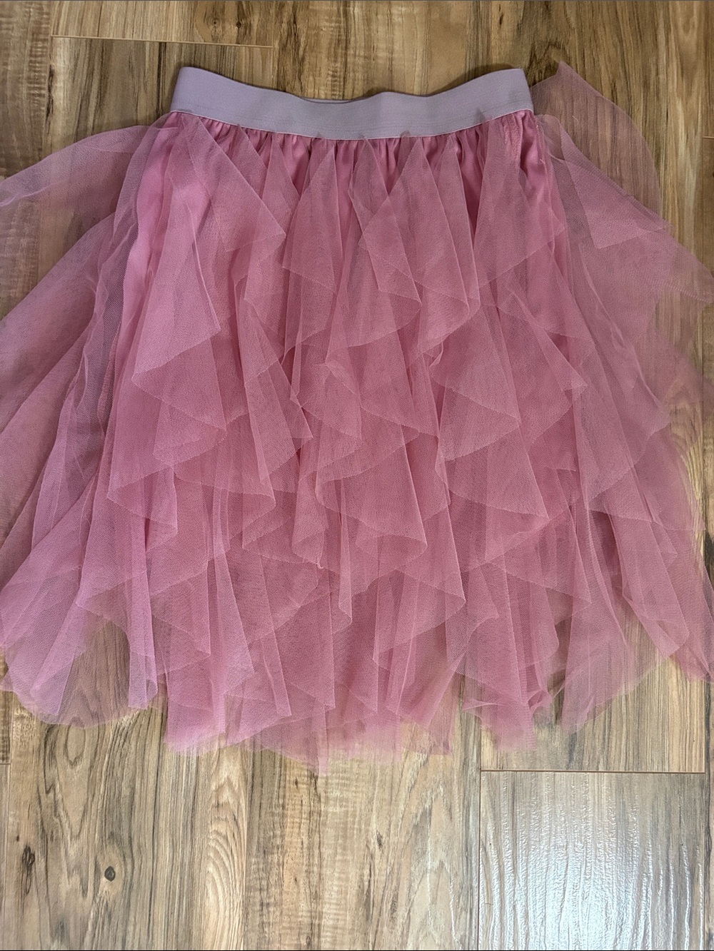 Pink Layered Tulle Skirt - Women's Ruffled Ballet Style